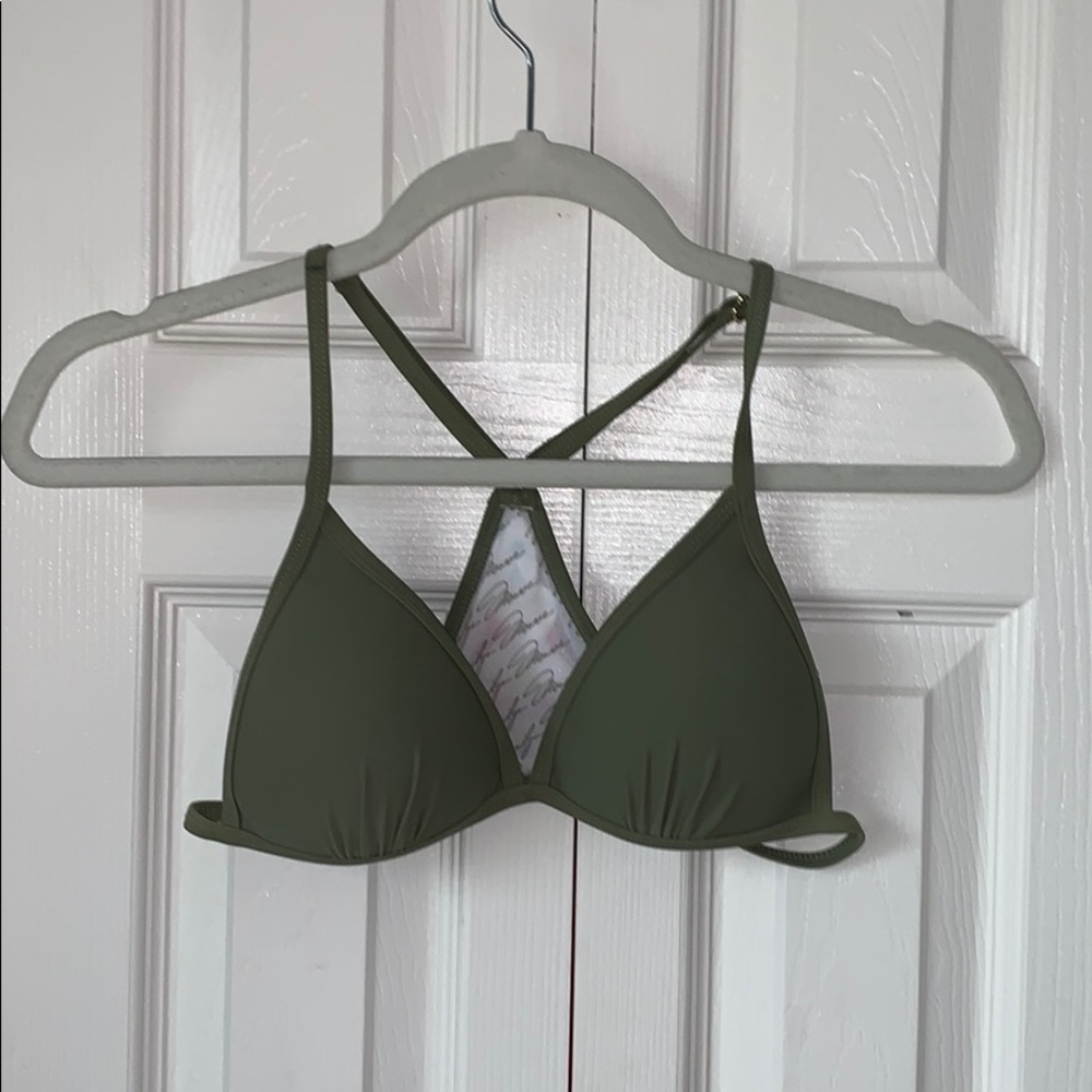 Strappy Army Green Bikini Top
